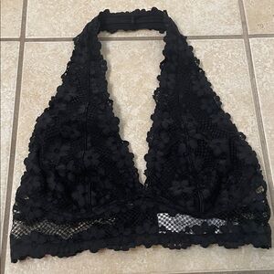 Forever 21 Black Floral Lace Bralette Size S